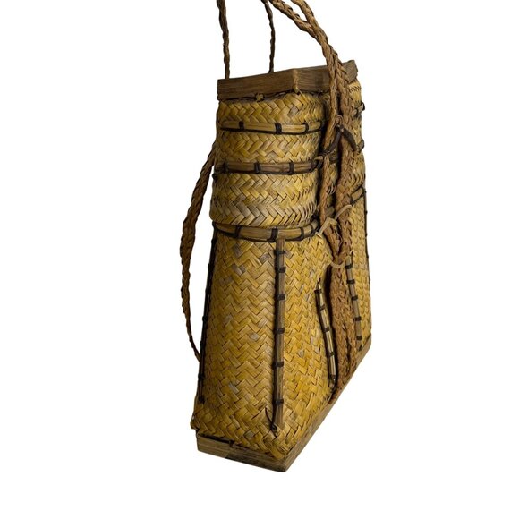 Vintage Handcrafted Philipines Natural Woven Straw Pasikin Basktet Size S - Picture 4 of 9